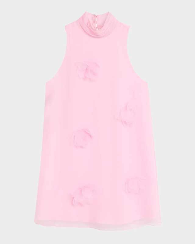 Sylvia Floral High-Neck Mini Dress